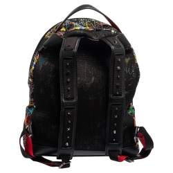 Christian Louboutin Multicolor Backloubi Graffiti Nylon & Leather Backpack