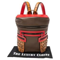 Christian Louboutin Multicolor Leather Spiked Apoloubi Backpack