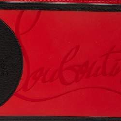 Pre Owned Christian Louboutin Black/Red Leather and Rubber Coolcard Sneakers Wallet