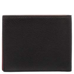 Pre Owned Christian Louboutin Black/Red Leather and Rubber Coolcard Sneakers Wallet