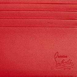 Pre Owned Christian Louboutin Black/Red Leather and Rubber Coolcard Sneakers Wallet