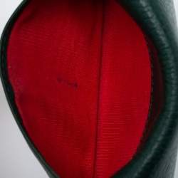 Pre Owned Christian Louboutin Green/Red Leather Flap Card Case