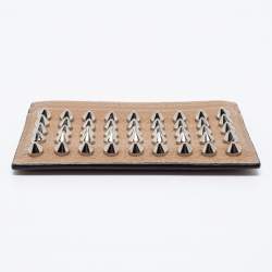 Christian Louboutin Beige Leather Spiked Card Holder