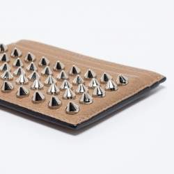 Christian Louboutin Beige Leather Spiked Card Holder