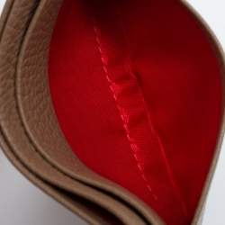 Christian Louboutin Beige Leather Spiked Card Holder