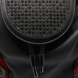 Christian Louboutin Black/Red Leather Studded Explorafunk Backpack