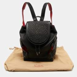Christian Louboutin Black/Red Leather Studded Explorafunk Backpack