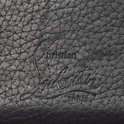 Pre Owned Christian Louboutin Black Leather Studded Kios Card Holder