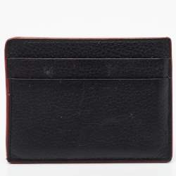 Pre Owned Christian Louboutin Black Leather Studded Kios Card Holder