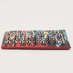 Christian Louboutin Multicolor Graffiti Leather Spike Card Holder