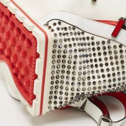Christian Louboutin White/Red Leather Explorafunk Backpack