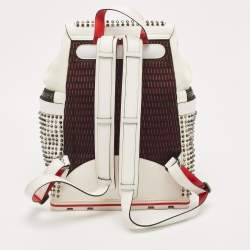 Christian Louboutin White/Red Leather Explorafunk Backpack
