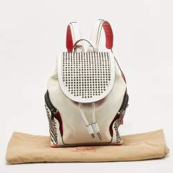 Christian Louboutin White/Red Leather Explorafunk Backpack