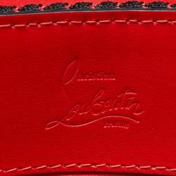 Christian Louboutin Black/Red Croc Embossed Leather and Rubber Explorafunk Backpack