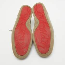 مملوكة مسبقًا Christian Louboutin Grey Suede Low Top Sneakers Size 45.5