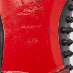 Pre Owned Louboutin Louboutin Black Leather Dandelion Spikes Loafers Size 42.5