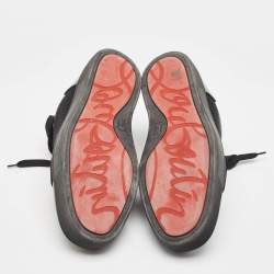 Christian Louboutin Black Leather and Mesh Fun Rantulow Sneakers Size 45