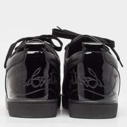 Christian Louboutin Black Leather and Mesh Fun Rantulow Sneakers Size 45