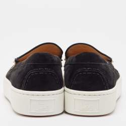 Christian Louboutin Black Suede Amiralou Loafer Sneakers Size 42