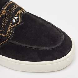Christian Louboutin Black Suede Amiralou Loafer Sneakers Size 42