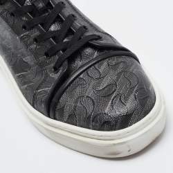 Christian Louboutin Black Leather and Canvas  Adolon Sneakers Size 45
