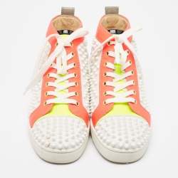 مملوكة مسبقًا Christian Louboutin Multicolor Leather Louis Spikes High Top Sneakers Size 40