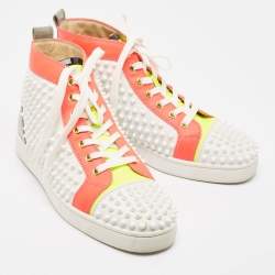 مملوكة مسبقًا Christian Louboutin Multicolor Leather Louis Spikes High Top Sneakers Size 40
