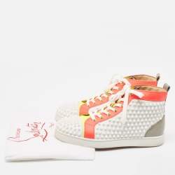 مملوكة مسبقًا Christian Louboutin Multicolor Leather Louis Spikes High Top Sneakers Size 40