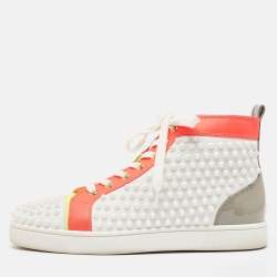 مملوكة مسبقًا Christian Louboutin Multicolor Leather Louis Spikes High Top Sneakers Size 40