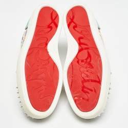 Pre Owned Christian Louboutin Multicolor Suede and Leather Louis Spikes Sneakers Size 42.5