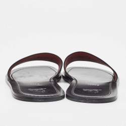 Christian Louboutin Black Leather Coolraoul Flat Slides Size 42