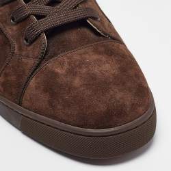 Pre Owned  Christian Louboutin Brown Suede Louis Orlato High Sneakers Size 45