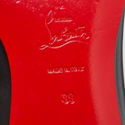 Pre Owned Christian Louboutin Black Leather Dandelion Smoking Slippers Size 39