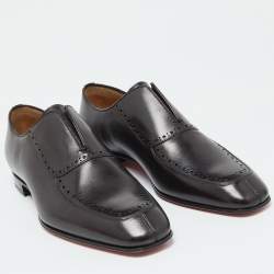 Pre Owned حذاء لوفرز كريستيان لوبوتان ألفا كانفاس وسويدي متعدد الألوان مقاس 42.5