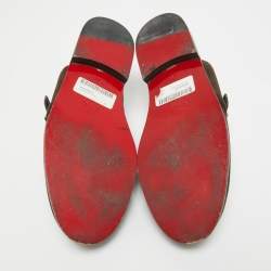 Christian Louboutin Brown Suede Muloman Mules Size 42
