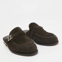 Christian Louboutin Brown Suede Muloman Mules Size 42