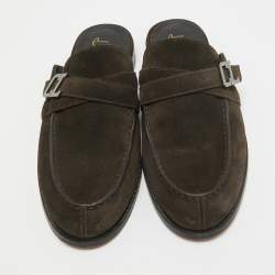 Christian Louboutin Brown Suede Muloman Mules Size 42
