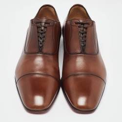 Christian Louboutin Brown Leather Cap Toe Oxfords Size 39