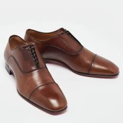 Christian Louboutin Brown Leather Cap Toe Oxfords Size 39