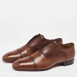 Christian Louboutin Brown Leather Cap Toe Oxfords Size 39