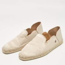 Christian Louboutin Beige Camouflage Canvas and Leather Espadon Espadrilles Size 42