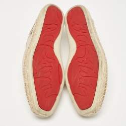 Christian Louboutin Beige Camouflage Canvas and Leather Espadon Espadrilles Size 42