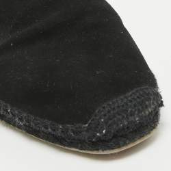 Christian Louboutin Black Croc Embossed Leather and Suede Espadon Espadrilles Size 41