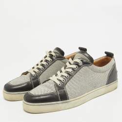 Christian Louboutin Brown Leather and Suede Rantulow Low Top Sneakers Size 45.5