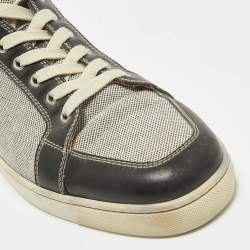 Christian Louboutin Brown Leather and Suede Rantulow Low Top Sneakers Size 45.5