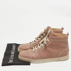 Christian Louboutin Beige Leather Louis High Top Sneakers Size 45