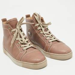 Christian Louboutin Beige Leather Louis High Top Sneakers Size 45