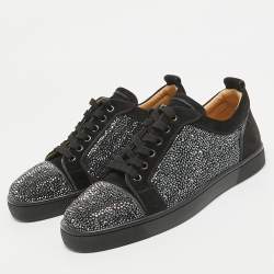 Christian Louboutin Black Suede Rantulow Orlato Sneakers  40.5