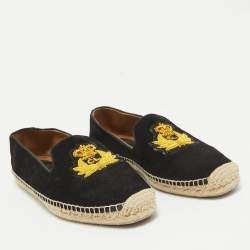 Christian Louboutin Black Suede Nanou Orlato Slip On Espadrille Size 41