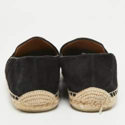 Christian Louboutin Black Suede Nanou Orlato Slip On Espadrille Size 41